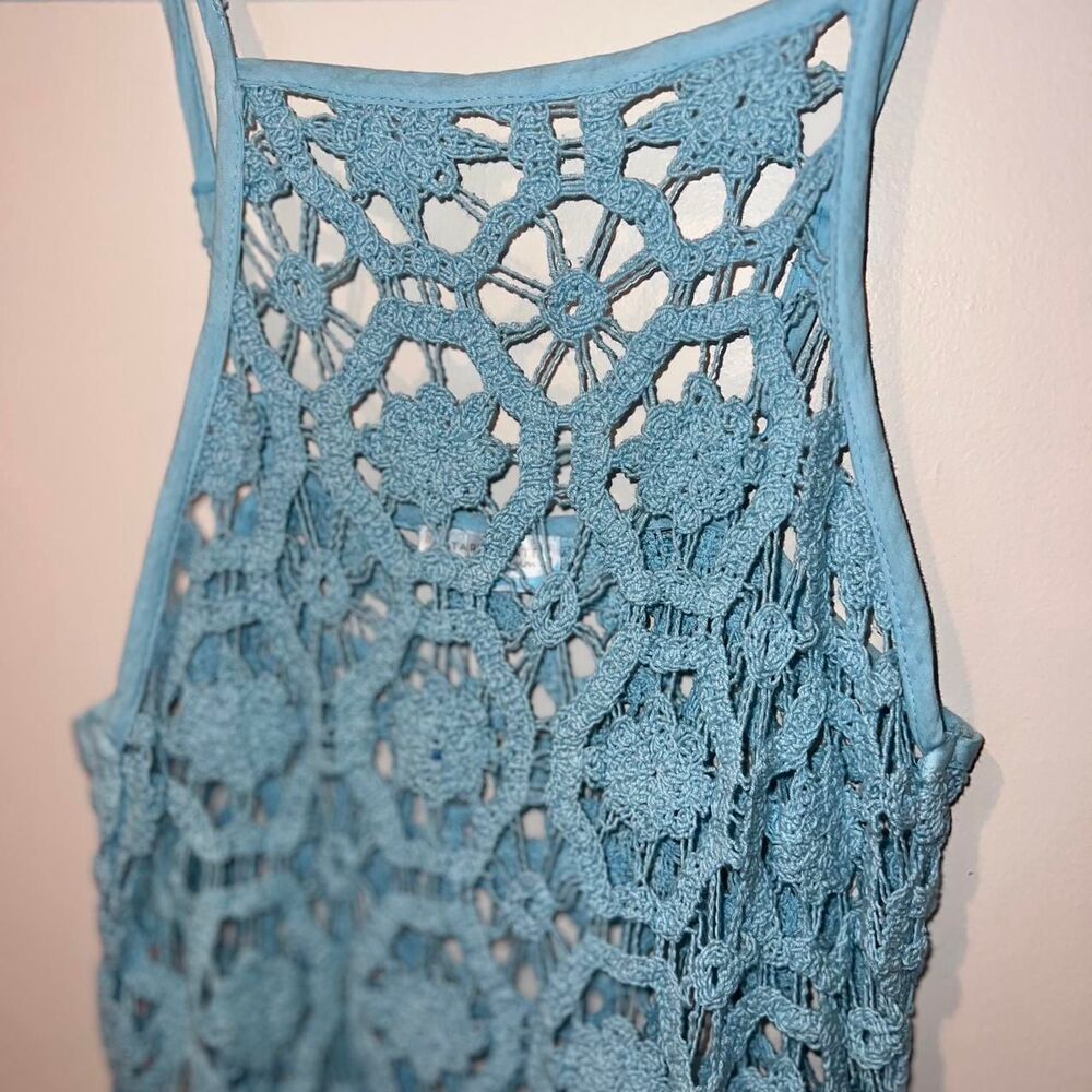 Altar’d State Lace NWOT xxs/xs Ombre blue crochet maxi dress Swim coverup - Picture 3 of 5